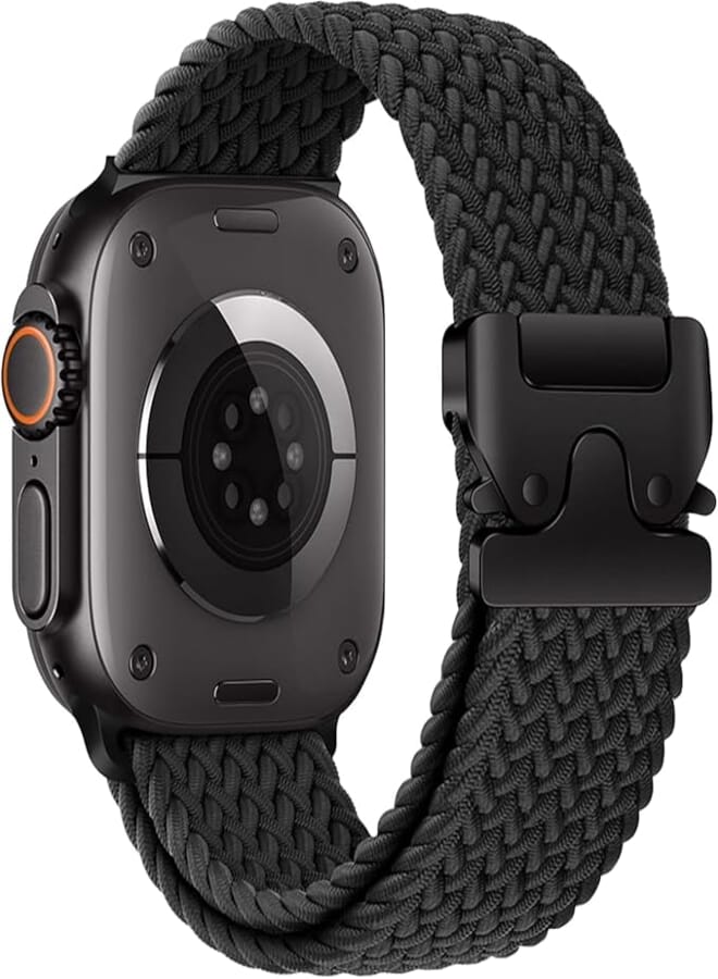 GQ Braided Solo Loop for Apple Watch Ultra/2 Bands 49mm 46mm 45mm 44mm 42mm Men/Women,Parachute Buckle Stretchy Elastic Nylon Sport Strap Wristband for iWatch Bands Series 10 9 8 7 6 5 4 3 SE/2